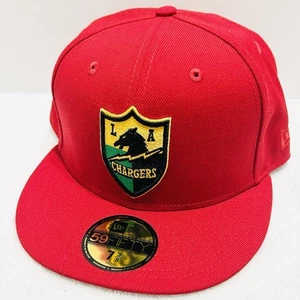 New Era Los Angeles Chargers ITALIA 59FIFTY Fitted Hat Cap 7 3/8 Red NFL - Picture 1 of 5