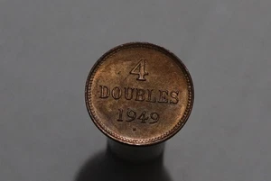 🧭 🇬🇬 GUERNSEY 4 DOUBLES 1949 H HIGH GRADE B87 #K936 - Picture 1 of 5
