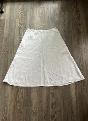 Falda Eileen Fisher 100 % lino sesgada blanca para mujer Petite M Foto 1 de 4