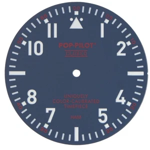 Cadran pour Miyota 2035 - POP-PILOT, bleu 35.1 mm - Picture 1 of 1
