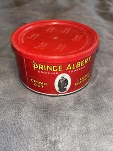Vintage Prince Albert 7 Oz Round Empty Tobacco Tin Plastic Lid - Picture 1 of 8