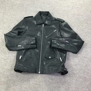 The Kooples Jacket Mens Medium Black Lambskin Leather Moto Biker Zip Pockets - Picture 1 of 15
