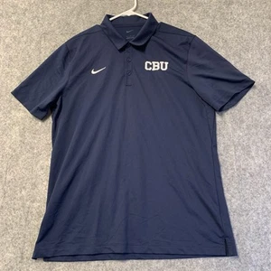 Nike Polo Shirt Mens L Blue Dri-Fit Short Sleeve CBU - Picture 1 of 18