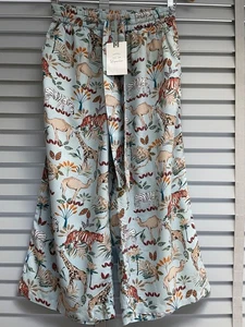 Pantalón de pijama FATFACE para damas Reino Unido 8 azul pierna ancha safari animal estampado salón - Imagen 1 de 9