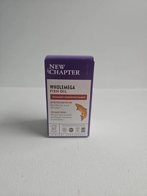 New Chapter Wholemega Fish Oil Wild Salmon 60ct Exp 08/27 - Image 1 of 3