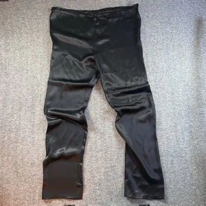 Vintage 1980er Diane Gilman for Cabal Damen große seidige schwarze Pyjamahose Dessous - Bild 1 von 12