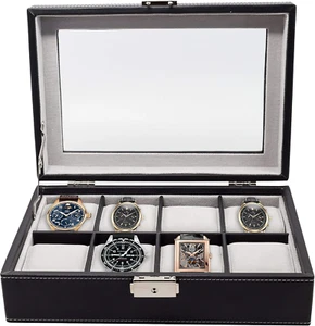 Elegante vitrina de reloj extra grande XL de gran tamaño y caja organizadora de almacenamiento para - Imagen 1 de 9