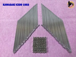 FIT KAWASAKI KX80 1983   FRONT & REAR Chrome Spoke Set 64Pcs. #nan3553# - Picture 1 of 7