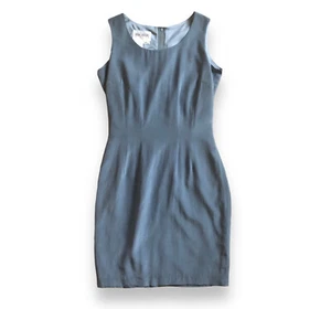 Vestido Hugo Buscati Milano Azul Seda Sin Mangas Cambio Talla 2 Pequeño - Imagen 1 de 6