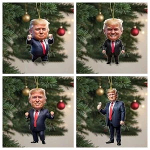 Set of 4 President Trump Car Rearview Mirror Pendant Hanging Decoration Ornament - Picture 1 of 10