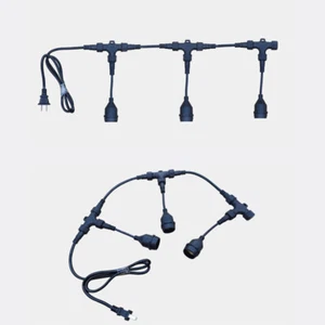 IP68 Waterproof Electrical Cable Connector + Bulb Socket Outdoor Lighting 3 Way - Picture 1 of 12