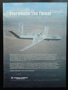 8/2010 PUB GENERAL ATOMICS DRONE PREDATOR C AVENGER UAS ORIGINAL AD - Bild 1 von 1