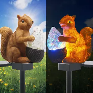 Upgraded Solar Garden Lights, Outdoor Decor - Solar Squirrel Stake Lights, Color - Picture 1 of 12