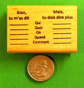 Who/What/Where/When - French Teacher's Rubber Stamp  - Picture 1 of 2