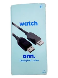 Onn 6 Ft Display Port Cable | High-Quality Performance | Authentic Sound | Black - Picture 1 of 5