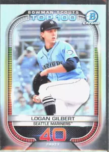 2021 Bowman #BTP-40 Logan Gilbert Bowman Scouts Top 100 Seattle Mariners - Bild 1 von 2