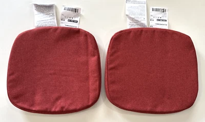 Lot of 2 IKEA ALVGRASMAL Chair Pad Red/Orange  13/12x13x1" 105.382.36 - Image 1 of 4