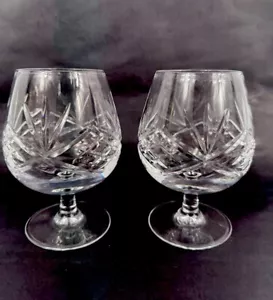 VTG Cristal De Paris Macon Verre Crystal Brandy Snifter Glasses Set Of 2 - Picture 1 of 7