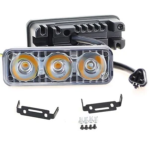 2X Car Daytime Running Light LED White DRL Amber Turn Signal Front Fog Lamp 12V - Picture 1 of 9