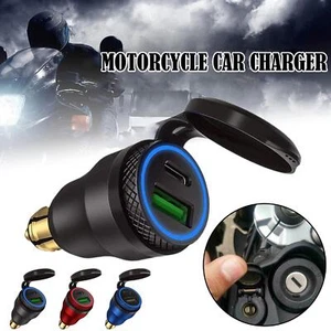 for BMW Ducati Motorcycle QC3.0 USB-PD Charger Hella DIN Plug . - Zdjęcie 1 z 14
