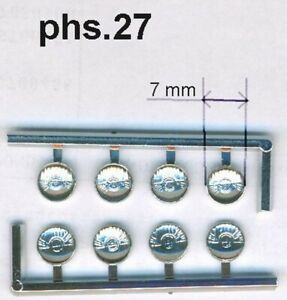 Accessori 1/24 1/18 FARI IN PLASTICA CROMATA e RESINA diametro 7mm  TRON PHS27