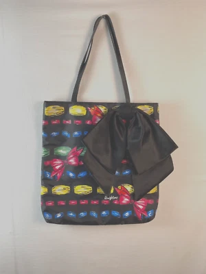 Brighton Art Chic Take a Beau Carryall Tote Bag Large Black Bow Multi Color - Image 1 of 4