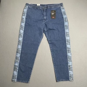 Levis Altered Track Pants Jeans Mens XL Blue Stretch Denim Tapered - Picture 1 of 13