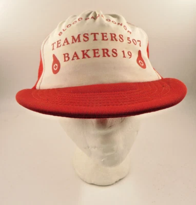 Vtg Teamsters Union Local 507 Bakers 19 Snapback Truckers Hat Blood Bank Donor - Image 1 of 4