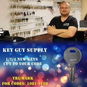 1081-1120 keys for Trimark RV Camper locks. key cut to code, Licensed Locksmith. - Picture 1 of 7