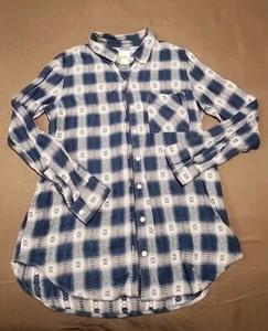 Mudd Button-down Longsleeve Shirt Collared With Pocket Size L Blue & White - Picture 1 of 8