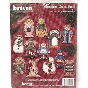 Janlynn HOLIDAY HELPERS ORNAMENTS #147-01 Christmas Cross Stitch B Swanson - Picture 1 of 7