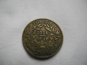 tunesische münze gut 2 francs 1924 tunisian coin tunesische währung 20er  - Bild 1 von 2