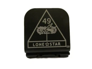 Texas 49th Armor NG Shoulder Patch Laser Etched Aluminum Hat Clip Brim-it - Picture 1 of 10