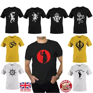 OM T-shirt AUM OHM INDÙ Devanagari simbolo induismo, buddismo S-5XL Krishna nuova - Foto 1 di 44