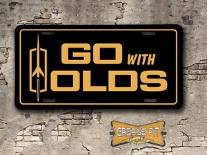 "Go with Olds" Oldsmobile Aluminum Booster License Plate Insert - Bild 1 von 1