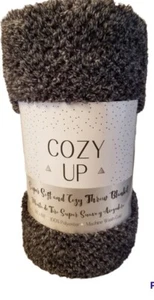50 X 60 Ultra Soft Fleece Throw Blanket Dark Gray Cozy Up - Picture 1 of 5