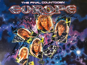 12" LP EUROPE "THE FINAL COUNTDOWN" SIGNED ALL MEMBER ORG 1986 ALTERNATIVE COVER - Foto 1 di 10