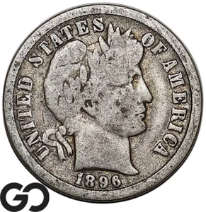 1896-O Barber Dime, VG Wholesale Bid 125, New Orleans Issue Better Date - Picture 1 of 3