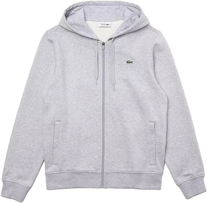 Lacoste Men's 2XLB Sport Long Sleeve Fleece Full Zip Hoodie Sweatshirt Gray - Image 1 of 4