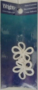 Wrights - FROG CLOSURES - White Flower Knotted - Set of 2 - 2 1/4" L x 1" W - Picture 1 of 1