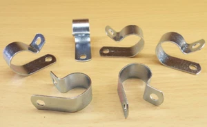 CANTIDAD6 BUCLE DE ACERO 5/8" X 1/2" ABRAZADERA DE CABLE "P" CLIP TUBO CONDUCTO TUBO ZINC METAL - Imagen 1 de 13