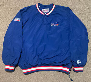 Vintage 90s XL Starter Buffalo Bills NFL 1/4 Pullover Windbreaker Jacket