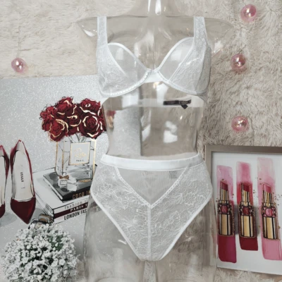 Victoria's Secret embellished plunge bra embroidered high waist BRIDE Set NWT - Image 1 of 4