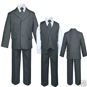 New Baby,Toddler & Boy Easter Formal Wedding Party Tuxedo Suit blue Gray S-18,20 - Picture 1 of 7