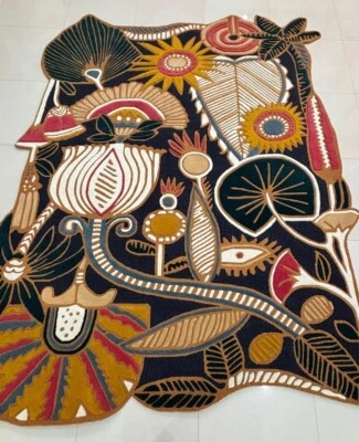 Loloi optimism Blue Floral Modern Hand-Tufted 100% Wool Area Rug Carpet - Image 1 of 4