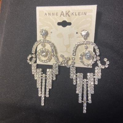 Nuevos pendientes de cristal Anne Klein boda fiesta, araña perforada Foto 1 de 4