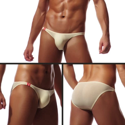 1/4 pieza calzoncillos para hombre ropa interior seda hielo 10 colores tanga lencería tanga genial Foto 1 de 4