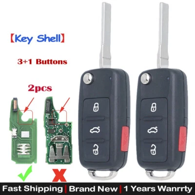 Para Volkswagen VW Jetta Beetle Touareg 4B 2011-2016 Mando a distancia Llavero Carcasa Cubierta Foto 1 de 4