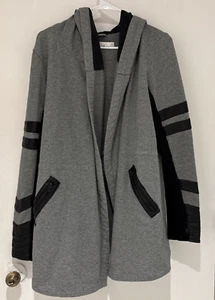 Blanc Noir Jacket Womens Large Gray Leather Accent Maitri Traveler Active Ladies - Picture 1 of 16