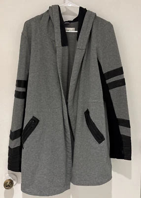 Blanc Noir Jacket Womens Large Gray Leather Accent Maitri Traveler Active Ladies - Image 1 of 4